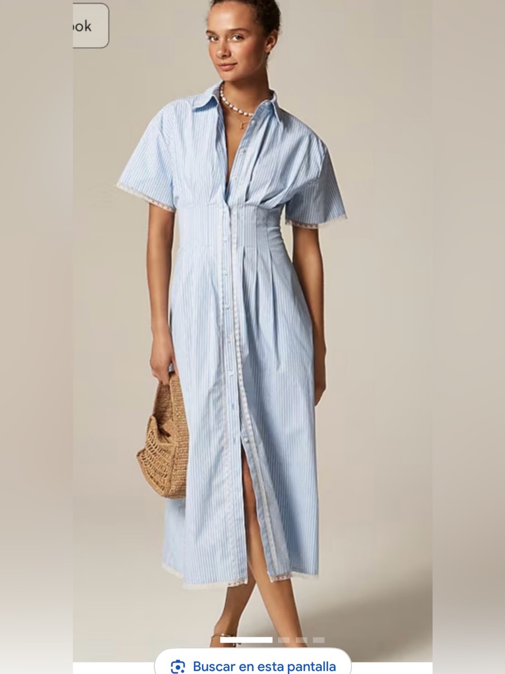 J. Crew wren lace-trim shirtdress in Striped Button-Front Maxi Dress